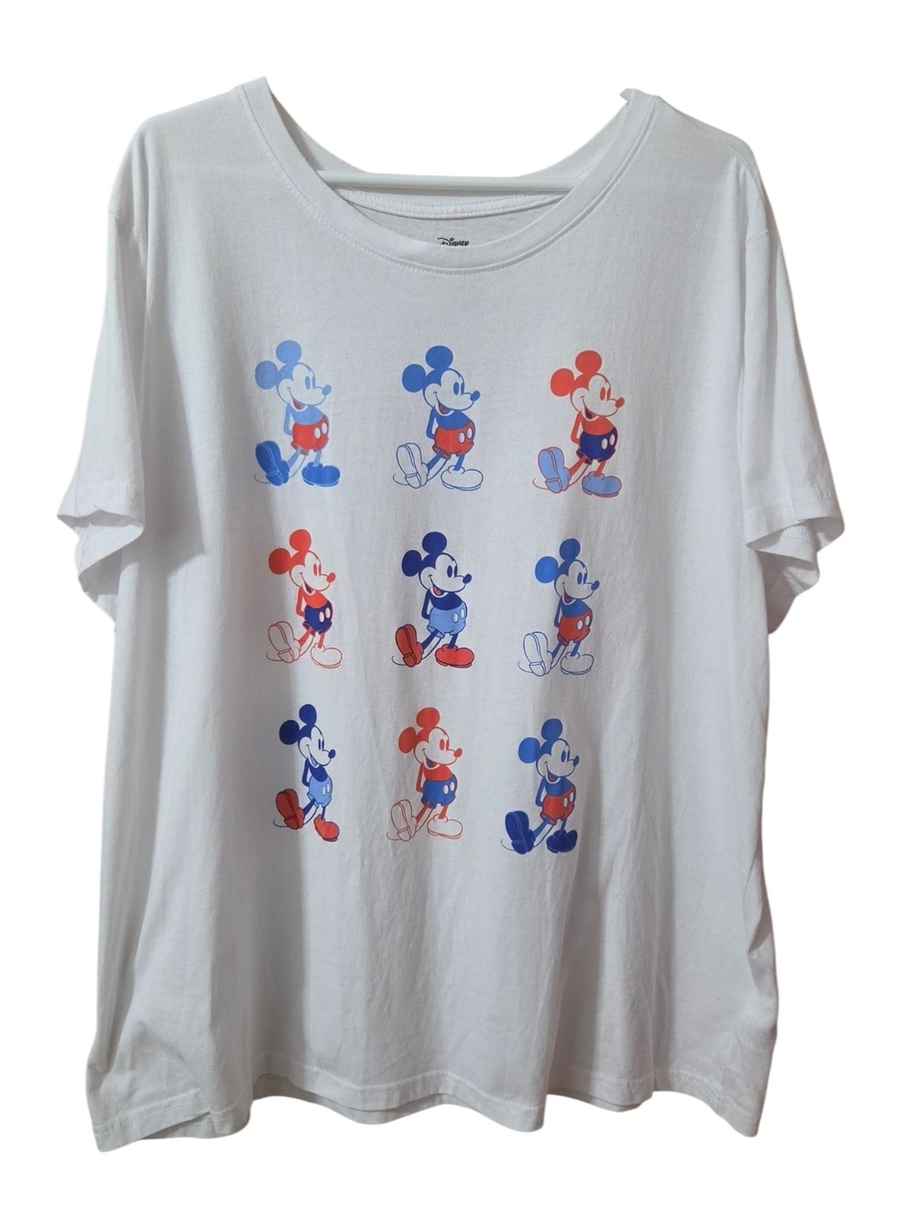 Disney White Tee with Red and Blue Mickey Mouse